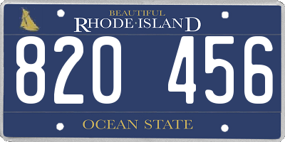 RI license plate 820456