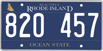 RI license plate 820457
