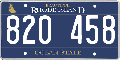 RI license plate 820458
