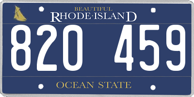 RI license plate 820459