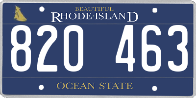 RI license plate 820463