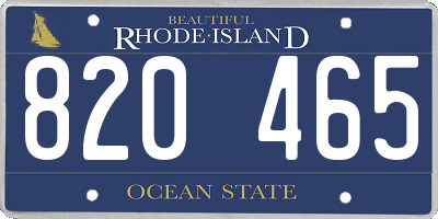 RI license plate 820465