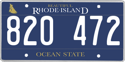 RI license plate 820472
