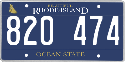 RI license plate 820474