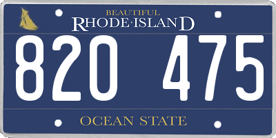 RI license plate 820475