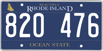 RI license plate 820476