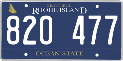RI license plate 820477