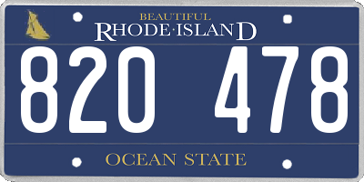 RI license plate 820478