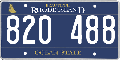 RI license plate 820488