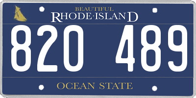 RI license plate 820489