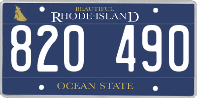 RI license plate 820490
