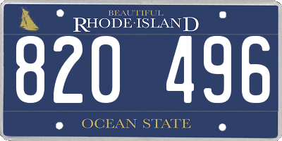 RI license plate 820496