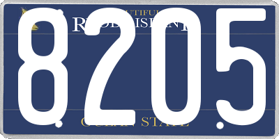 RI license plate 8205