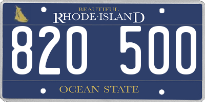 RI license plate 820500