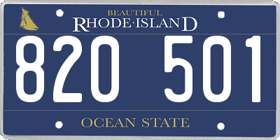 RI license plate 820501