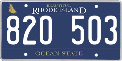RI license plate 820503