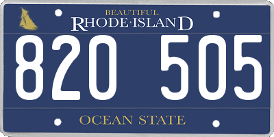 RI license plate 820505