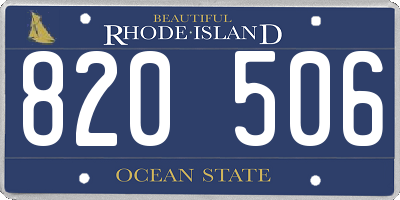 RI license plate 820506