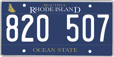 RI license plate 820507