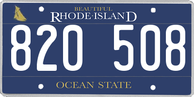RI license plate 820508