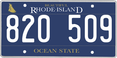 RI license plate 820509
