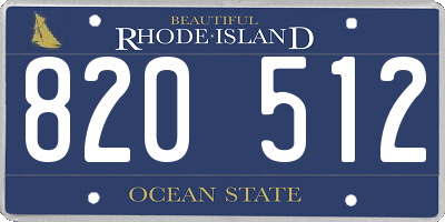 RI license plate 820512