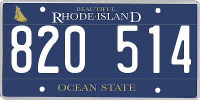 RI license plate 820514