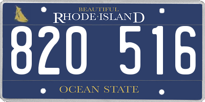 RI license plate 820516