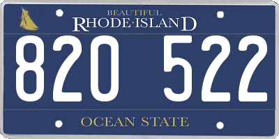 RI license plate 820522