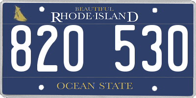RI license plate 820530