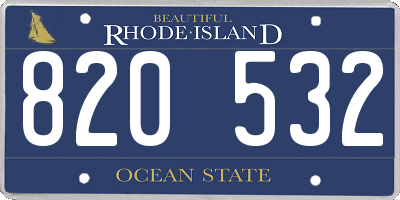 RI license plate 820532