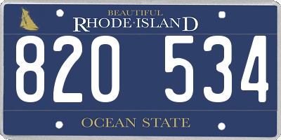 RI license plate 820534