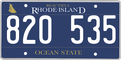 RI license plate 820535