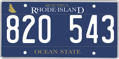RI license plate 820543