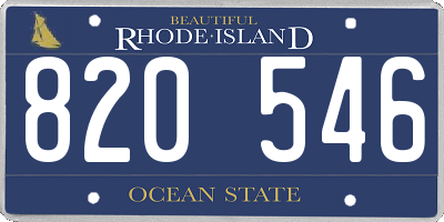 RI license plate 820546