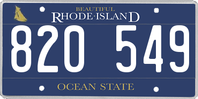 RI license plate 820549