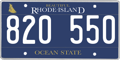 RI license plate 820550