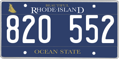 RI license plate 820552