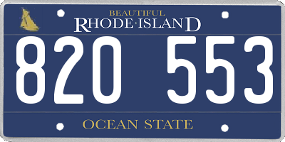 RI license plate 820553