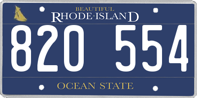 RI license plate 820554