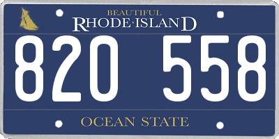 RI license plate 820558