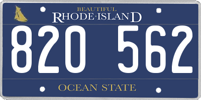 RI license plate 820562