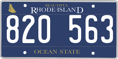 RI license plate 820563