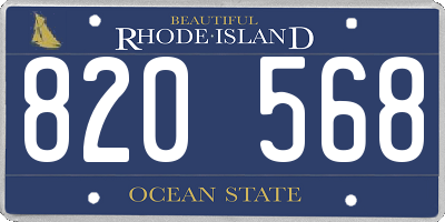 RI license plate 820568