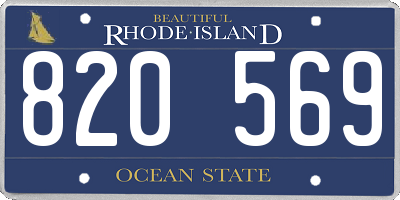 RI license plate 820569