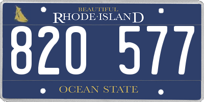 RI license plate 820577