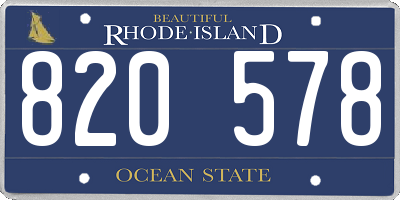 RI license plate 820578