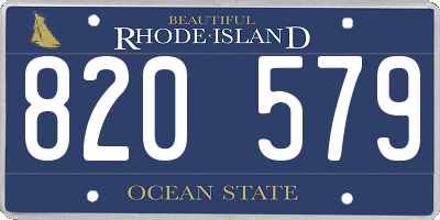 RI license plate 820579