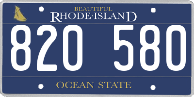 RI license plate 820580