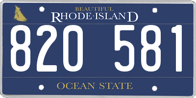 RI license plate 820581